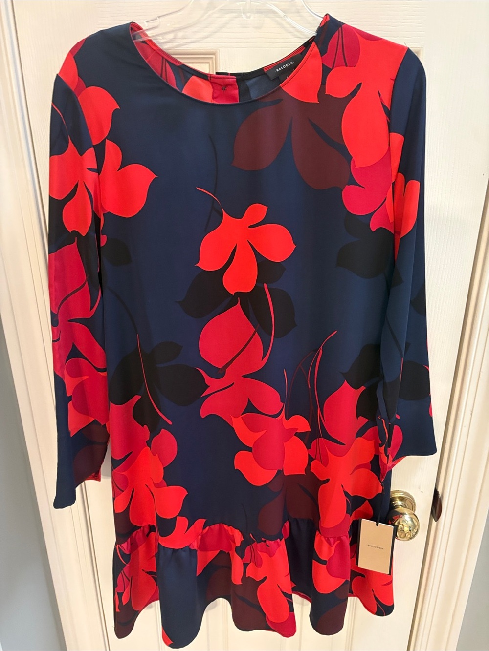 Halogen Navy & Red Floral Shift Dress